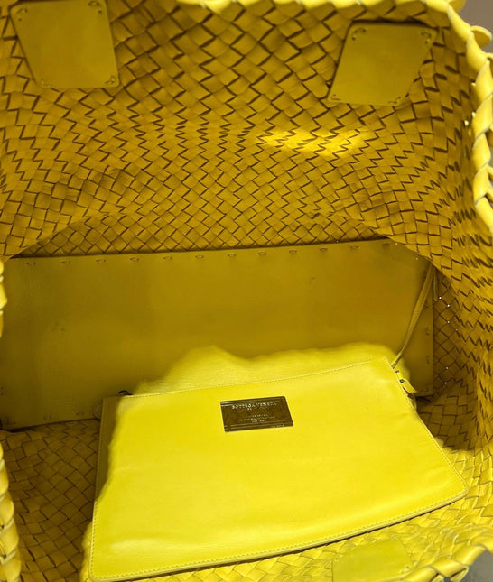 Bottega Veneta Cabat Limited Poussin Paillettes Tote Yellow