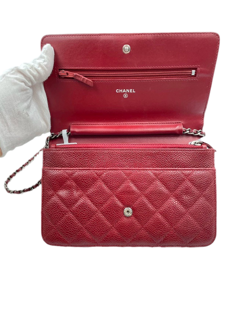 Sold Chanel Wallet on Chain Boy Half Flap Red Caviar Leather
