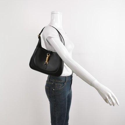 Sold Gucci Jackie 1961 Black Leather Bag Small with Adjustable Strap