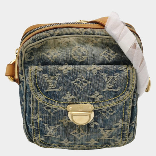 Louis Vuitton Monogram Denim Camera Crossbody Bag Blue-Luxbags