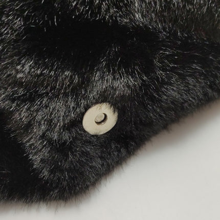 Fendi Mamma Baguette Black Faux Fur Shoulder Bag
