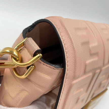 Fendi Baguette Lambskin Leather Crossbody Bag Medium Pink