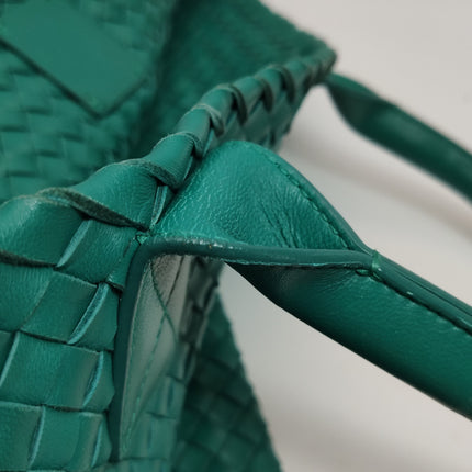 Bottega Veneta Cabat Large Intreccio Leather Tote Bag Green with Pouch 40cm