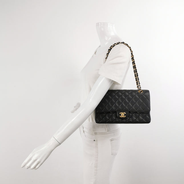 Chanel Classic Flap Medium 2015 Black Caviar Leather Gold Hardware
