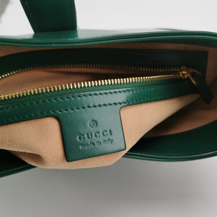 Gucci Jackie 1961 Green Leather Bag Small with Adjustable Strap