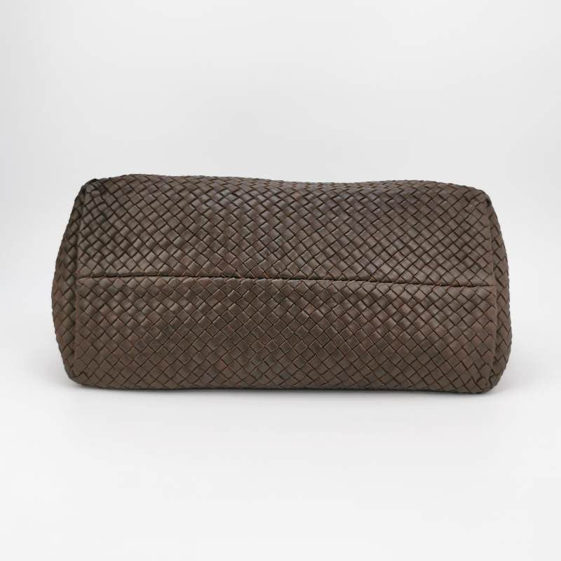 Bottega Veneta Cabat Tote Intreccio Leather Dark Chocolate Brown 42cm