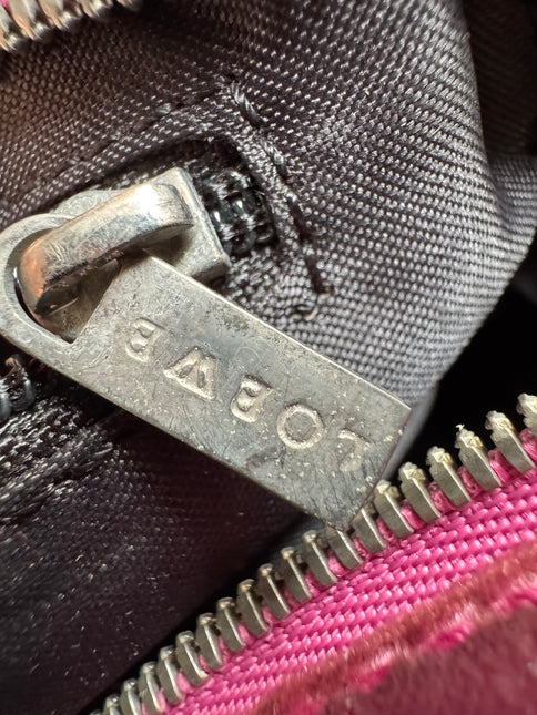 Loewe Amazona 19 Mini Handbag in Purple Velvet with Crystal Logo