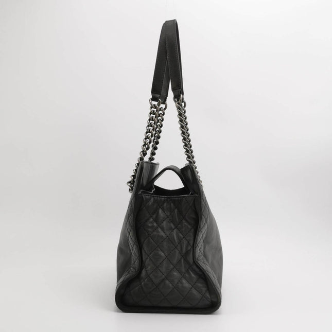 Sold Chanel Boy Reverso Shopping Tote Calfskin Leather Black