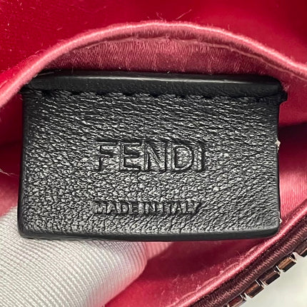 Fendi Nano Baguette Charm Red Sequins Satin Interior Chain Strap