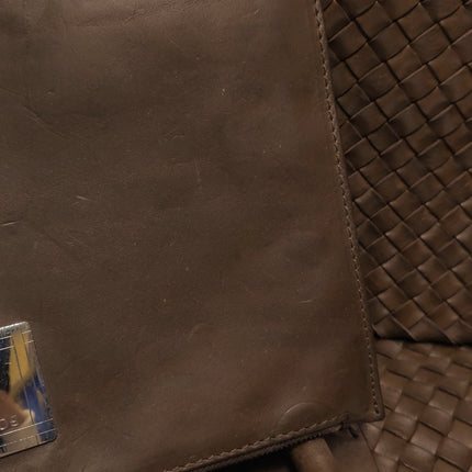 Bottega Veneta Cabat Tote Intreccio Leather Dark Chocolate Brown 44cm