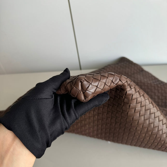 Bottega Veneta Maxi Convertible Tote Bag Hobo Chocolate Brown Leather Two-way Carry 50cm