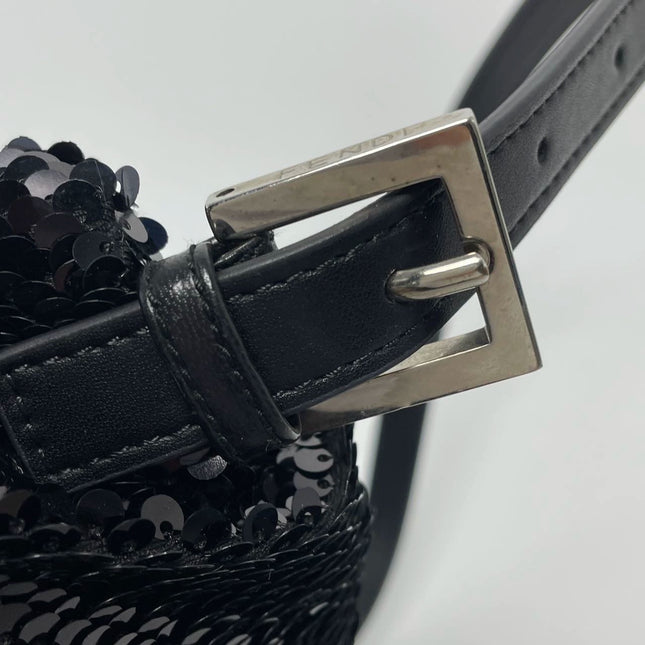 Fendi Baguette Vintage Black Sequins and Leather