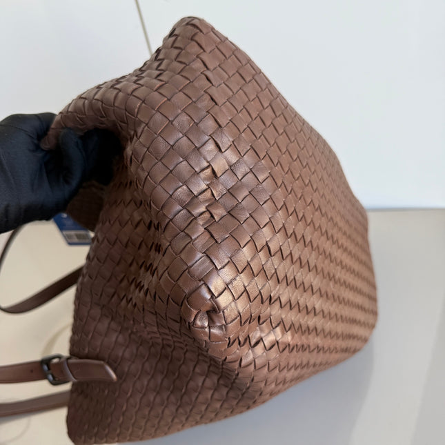 Bottega Veneta Cesta Shopper Tote Intrecciato Milk Chocolate Brown Leather Large 50cm