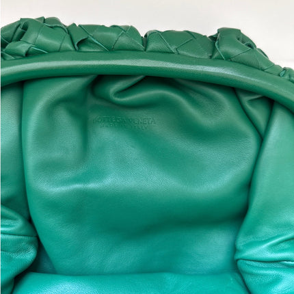 Bottega Veneta Pouch Large Intrecciato Green Calfskin Leather Clutch