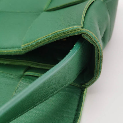 Sold Bottega Veneta Cassette Green Leather Crossbody Bag