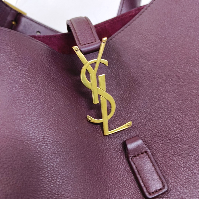 Yves Saint Laurent YSL Le 5 A 7 Hobo Small Burgundy Calfskin Shoulder Bag