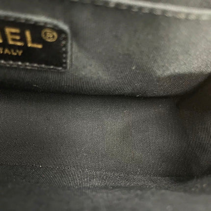 Chanel Le Boy Small Black Lambskin Leather Antiqued Gold Hardware