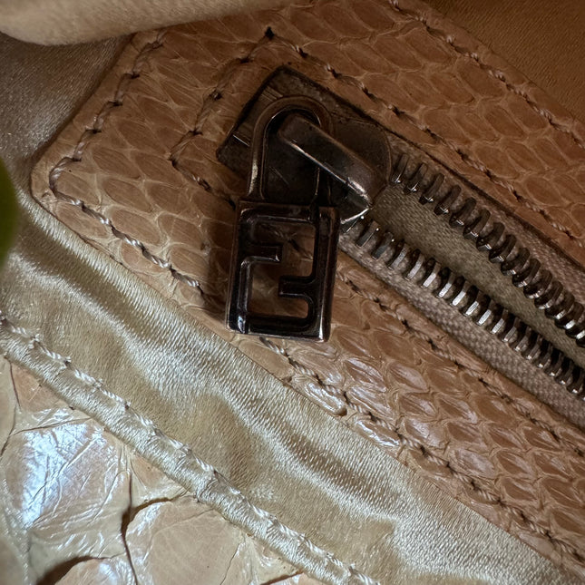 Fendi Baguette Vintage Rare Collectible Gold Sequins and Python leather
