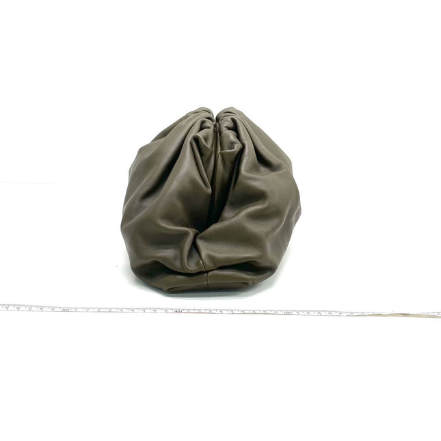 Bottega Veneta Pouch Calfskin Leather Dark Green Large