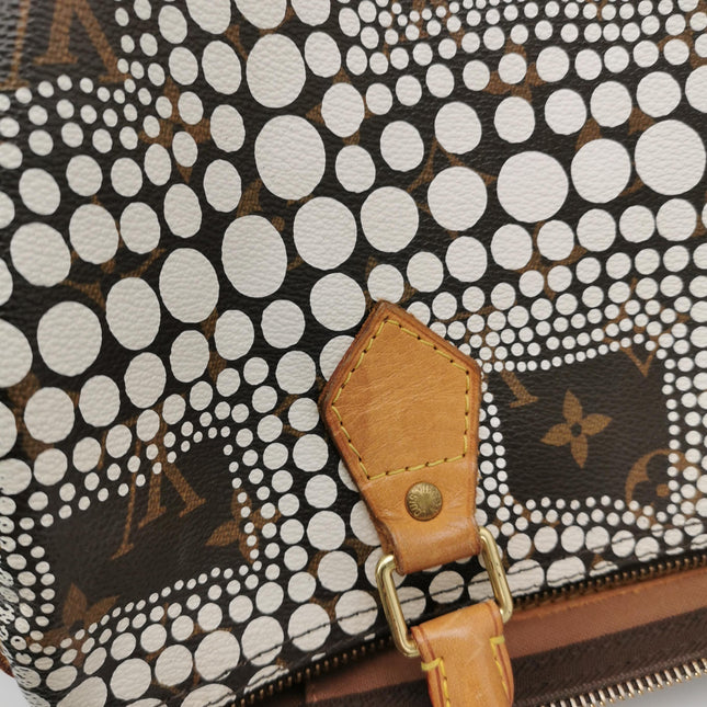 Louis Vuitton Kusama Town Speedy 30 White Top Handle Bag