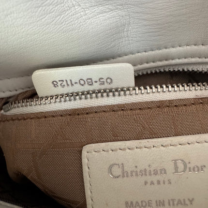 Lady Dior Mini White Lambskin Leather Silver HW Chain Strap 2018