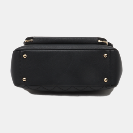 Chanel Business Affinity Large Black Caviar Leather Top Handle Crossbody Bag