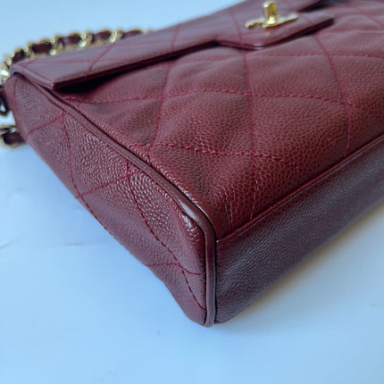 Chanel Vintage Burgundy Caviar Leather Shoulder Bag 24k Gold HW