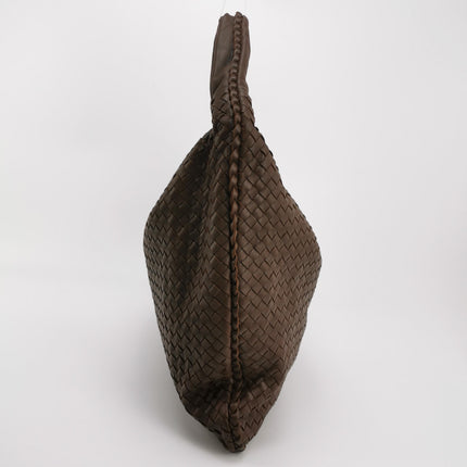 Bottega Veneta Veneta Hobo Maxi Dark Brown Lambskin Leather 53cm