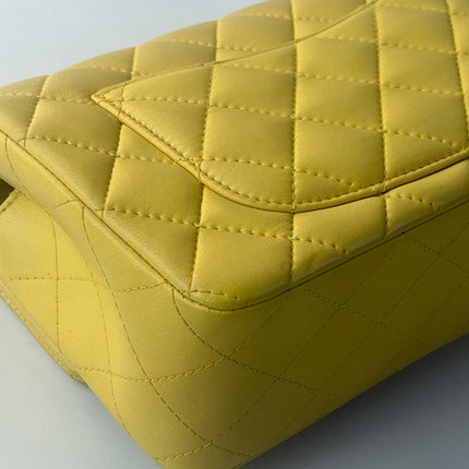 Chanel Classic Flap Rectangular Mini 2016 Yellow Lambskin Leather Gold Hardware