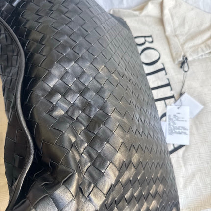 Bottega Veneta Hop Black Intrecciato Leather Maxi Hobo Bag 54cm