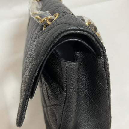 Chanel Classic Flap Medium Black Caviar Leather with 24k Gold Hardware, 2008
