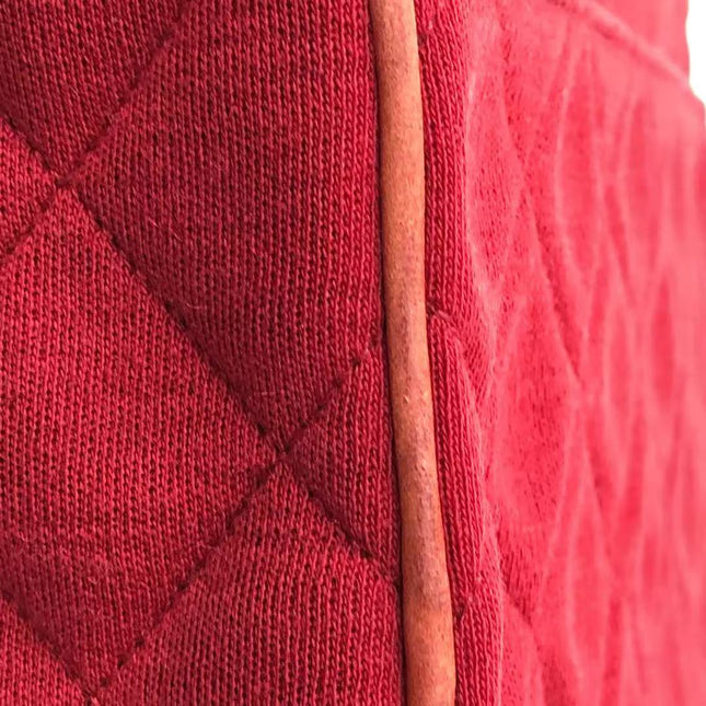 Chanel Mini Top Handle Bag Red Fabric Gold Hardware
