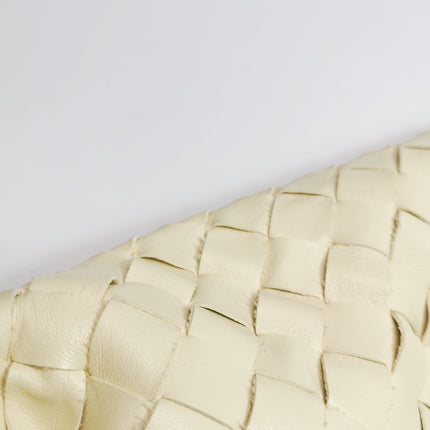 Bottega Veneta Hop Large Leather Pale Cream Yellow Hobo Bag