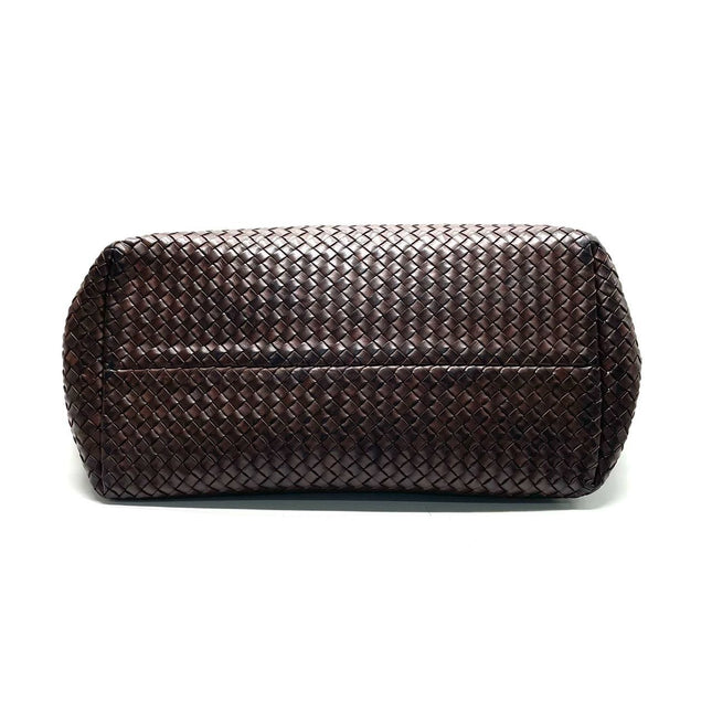 Sold Bottega Veneta Cabat Large Intreccio Leather Tote Bag Dark Chocolate Brown
