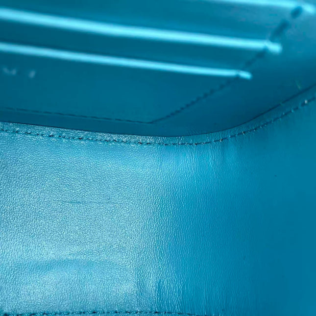 Versace La Medusa Mini Crystal Embellished Top Handle Bag in Blue Pink