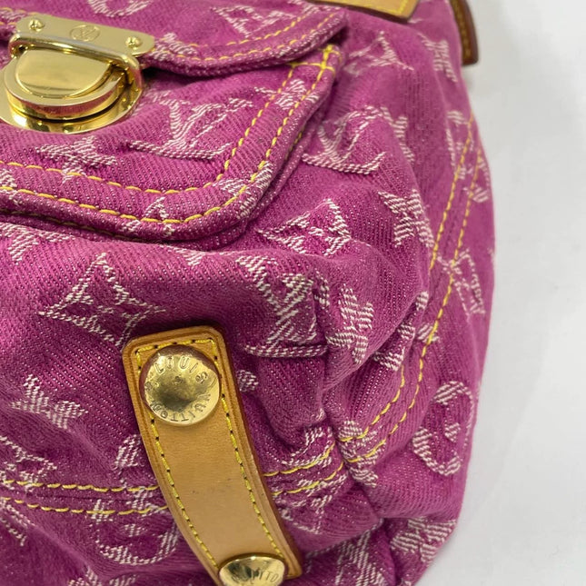Louis Vuitton Monogram Pink Denim Baggy PM Shoulder Bag