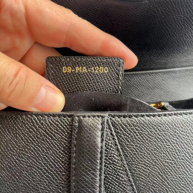 Dior Saddle 2020 Medium Grained Calfskin Leather Bag Black