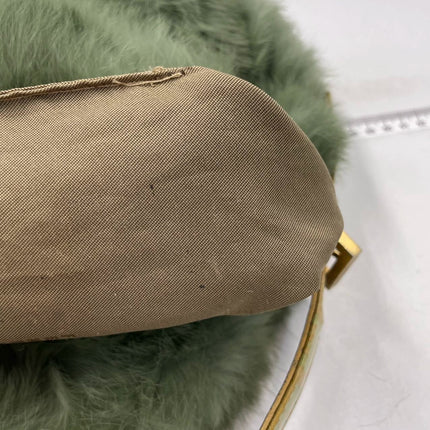 Fendi Mini Mamma Baguette Green Faux Fur