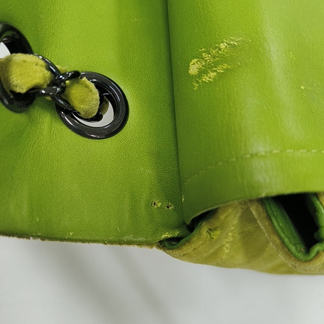 Sold Chanel Classic Flap Medium Green Velvet Black Hardware, 2014-2015