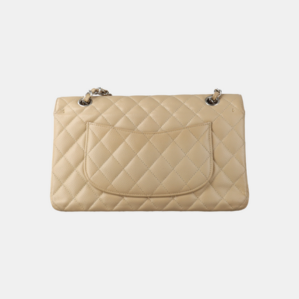 Chanel Timeless Classic Flap Medium Beige Caviar Leather Silver Hardware, 2005-2006