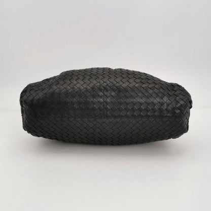 Bottega Veneta Pouch Large Intrecciato Black Calfskin Leather Clutch