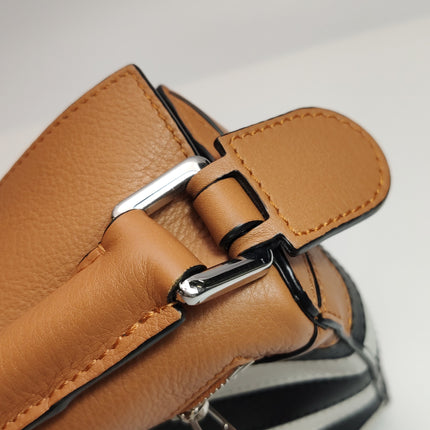 Loewe Puzzle Small Black White Brown Stripes Crossbody Bag