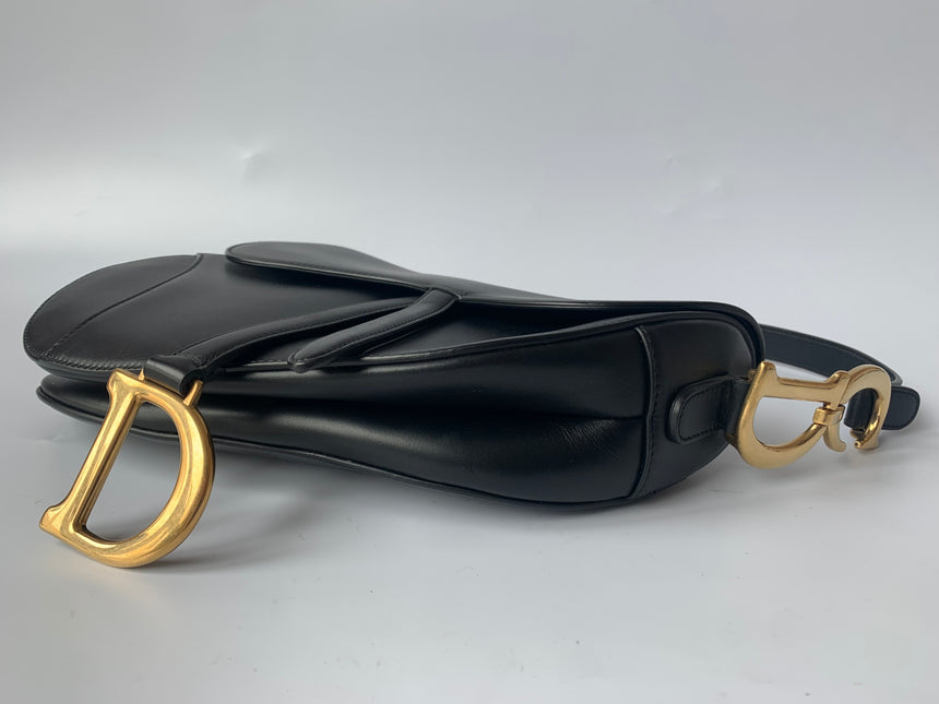 Sold Dior Saddle Medium leather Black Smooth Leather