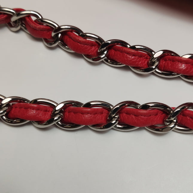 Chanel Classic Flap Maxi Red Caviar Leather Silver-tone Hardware Giant CC Logo