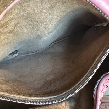 Bottega Veneta Veneta Hobo Medium Bubblegum Pink Intrecciato Leather Bag 48cm