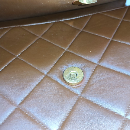 Chanel Vintage Quilted Flap Crossbody Messenger Bag Deep Burgundy Brown