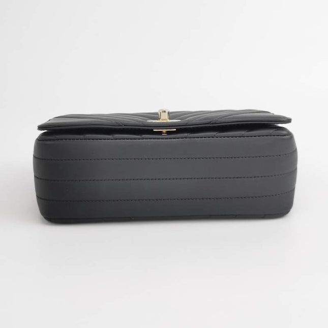 Sold Chanel Classic Flap Rectangular Mini Chevron Quilted Calfskin Leather Black