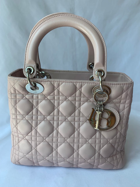 Sold Lady Dior Pink Cannage Leather Medium 96-MA-0132