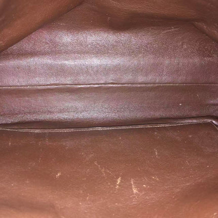 Chanel Vintage Kelly Brown Suede Leather Shoulder Bag Silver Hardware, 1996-1997