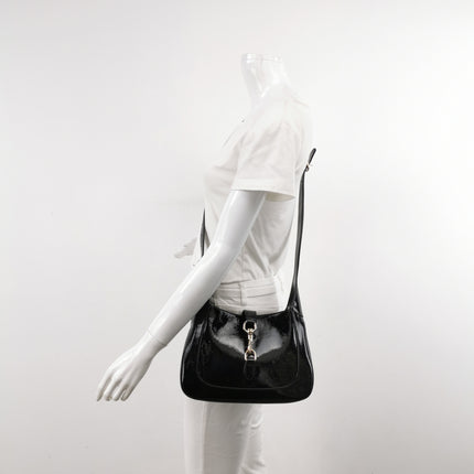 Gucci Jackie 1961 Small Black Patent Leather Shoulder Bag S24
